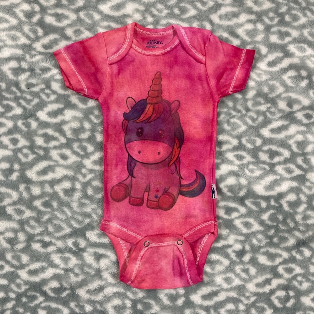 JOCKEY Unicorn with Wings Print Baby Infant Tie-dyed Girl’s Bodysuit [3mo]